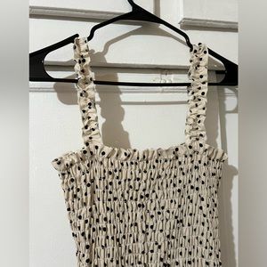 Ruffled flounce trim polka dot dress